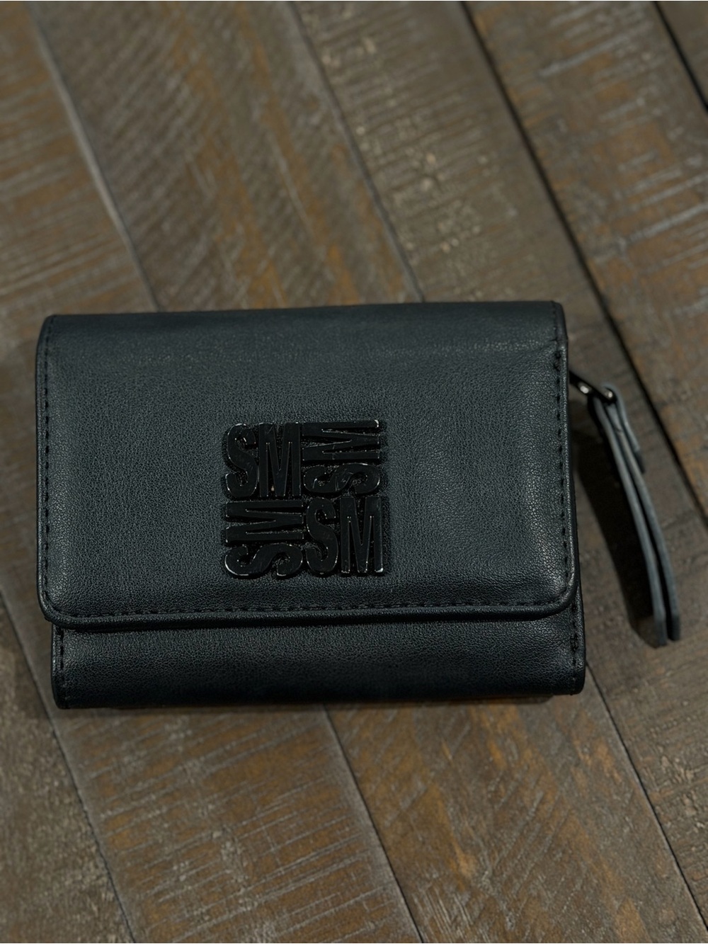 Steve Madden Black Logo Wristlet Wallet